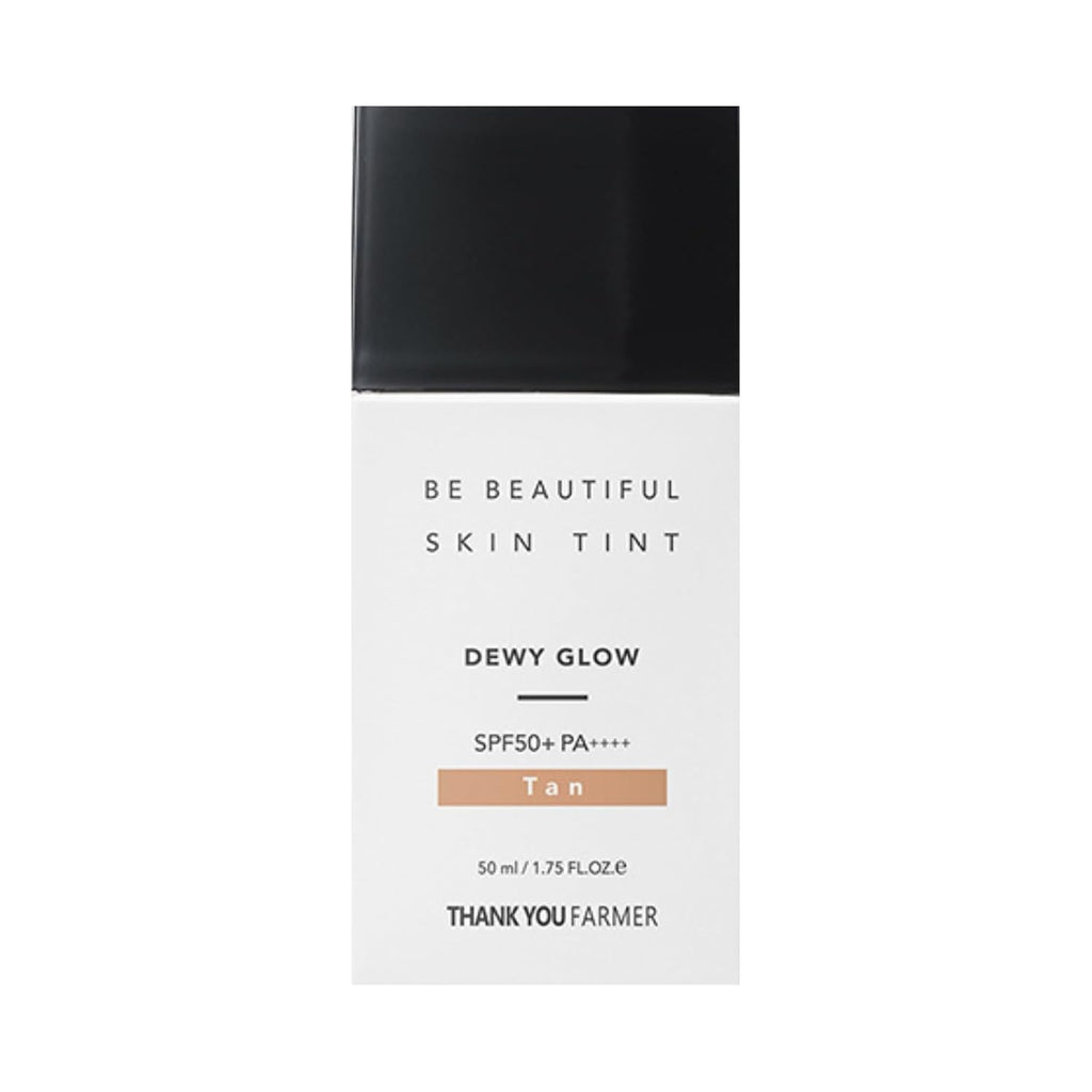 THANKYOU FARMER Be Beautiful Skin Tint (Tan) 3-in-1 Hydrating Tinted Moisturizer, Primer & SPF50+ Sun Protection, Lightweight Daily Base Makeup, Natural Sheer Coverage, Even Skin Tone, Breathable, Dewy Finish for All Skin Types (50ml)
