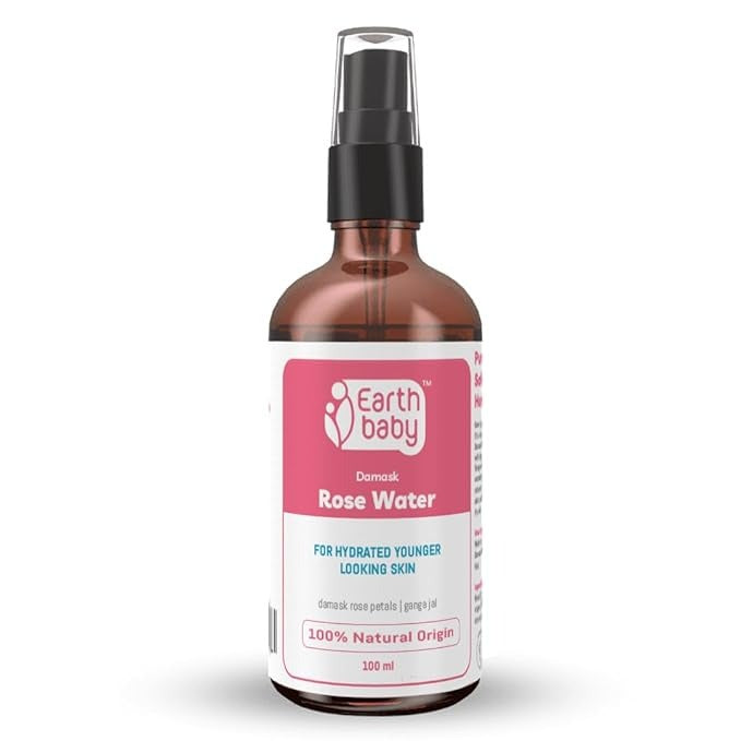 Earthbaby 100% Natural origin Damask Rose Water Spray for Face and Body - 100 ml