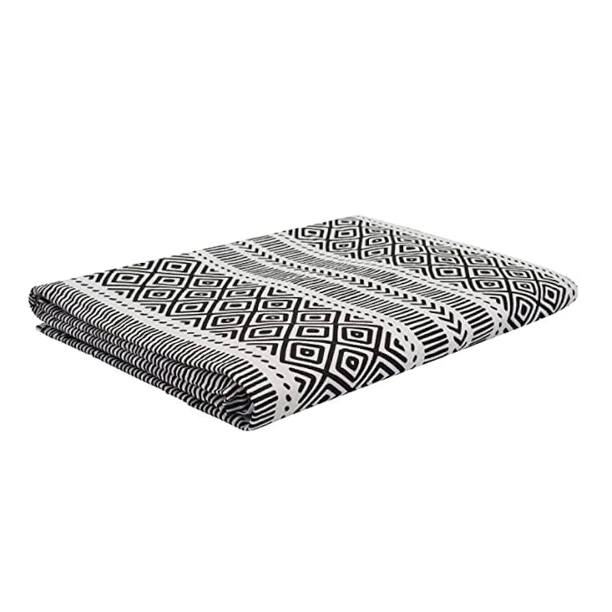 Trance Home Linen Pure Cotton Reversible Dohar Toddler Size Cotton Ac Quilt for Babies Colour Aztec Black