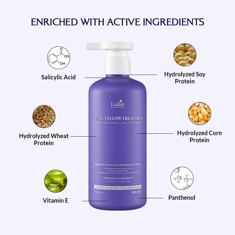 Lador Anti Yellow Treatment with Purple Complex For Yellow Tone Correction - 300 ml