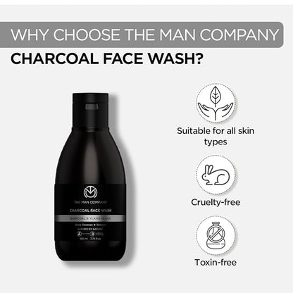 The Man Company Activated Charcoal Face Wash for Men with Ylang Ylang & Argan Essential Oils - 100ml