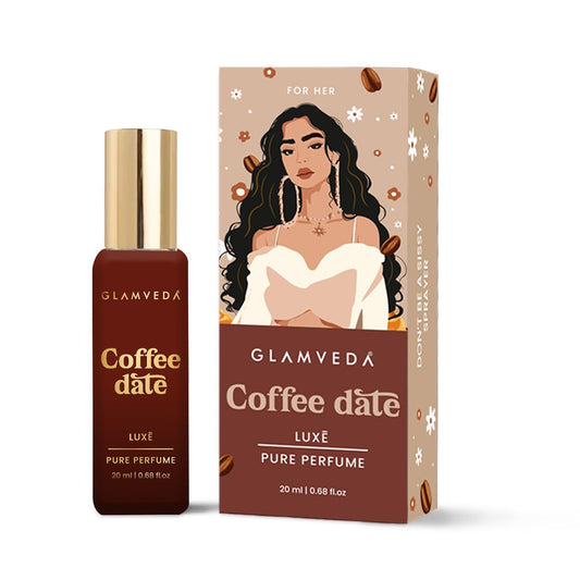 Glamveda Luxury Coffee Date | Long Lasting Perfume | Perfume for Woman 20ml | with Rose, Coffee, Musk, Vanilla | Floral & Fruity Premium Fragrance for Women