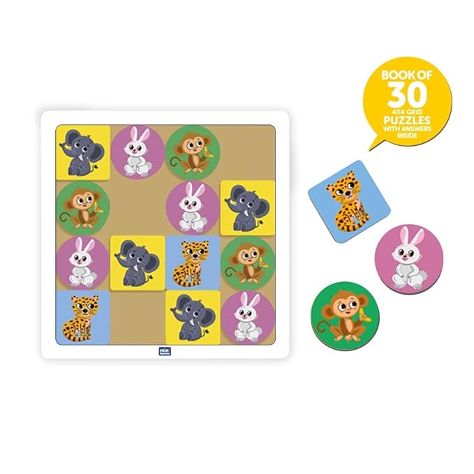 Mini Leaves Sudoku Puzzles Travel Toys for Kids 4 to 6 Years Old | Gift for Boys Girls | Learning Toys | Wooden Sudoku Brain Toys