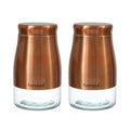 Femora Kitchen Storage Jars Copper Finish With See Through Bottom Jar | 900 Ml | Pack of 2