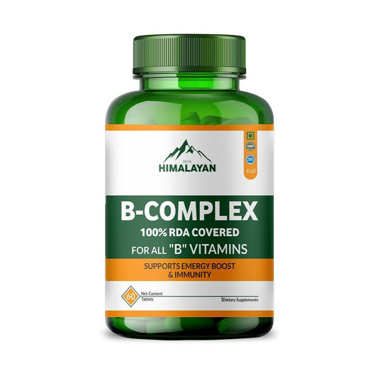 Divya Himalayan Plant-Based B-Complex Support Supplement, 60 Tablets, Supports Energy, Mood & Metabolism, Herbal Blend with B Vitamins