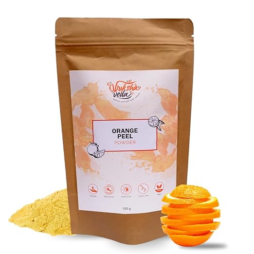 Vriksha Veda Organic Orange Peel Powder for Face and Body - 100 gms