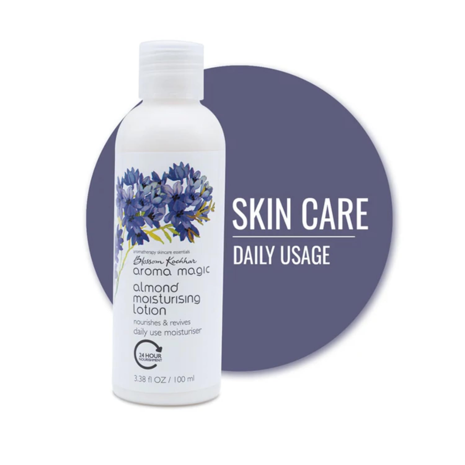 Aroma Magic Almond Moisturising Lotion SPF 15| for 24H nourishment |Moisturizes & revives skin| lotus leaf extracts, jojoba oils, geranium & rose essential oils| Daily Use for Dry Skin - 100ml