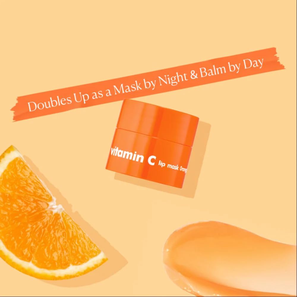 The Face Shop Vitamin C Lip Sleeping Mask (5g) - Smooths & Softens Dry Lips - Hydrating Lip Balm - Overnight Lip Care - Korean Skin Care