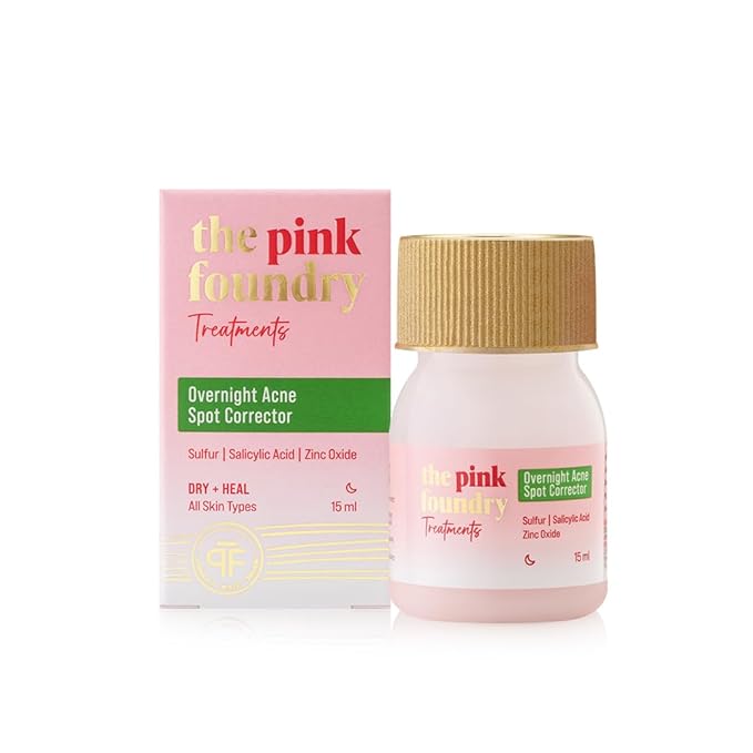 The Pink Foundry Acne Spot Corrector With Salicylic Acid & Sulfur for Active Acne, Blackheads & Whiteheads - 15 Ml