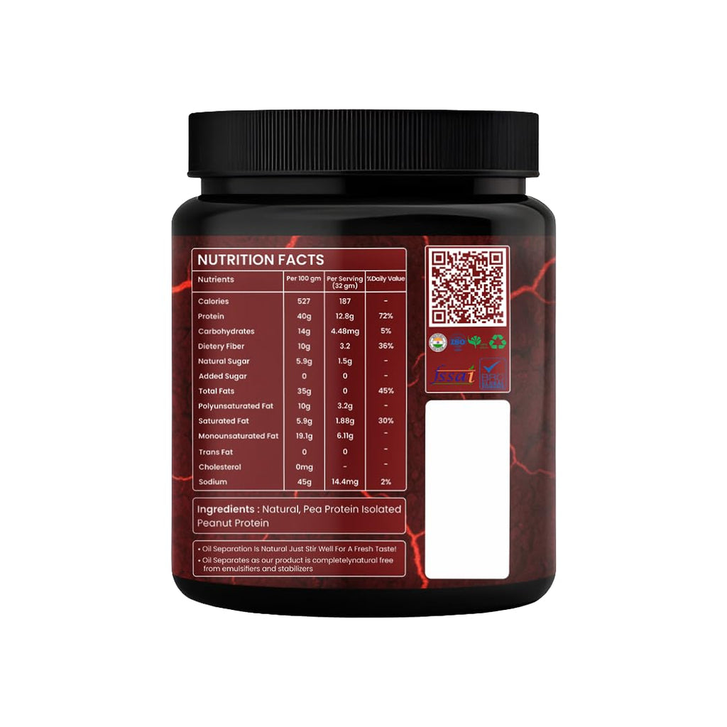 Growfitz ULTRA HIGH PROTEIN Peanut Butter 800g | Smooth & Unsweetened | 40g Protein in Serving | High Fiber | No Added Sugar | 100% Roasted Peanuts