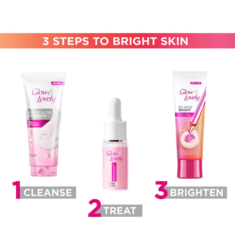 Glow & Lovely Renew Bright Multivitamin Serum in Cream | Vitamins B,C and E | Renews Skin cells |Bright and Healthy Skin | Clinically proven formula is dermatologically tested 110g