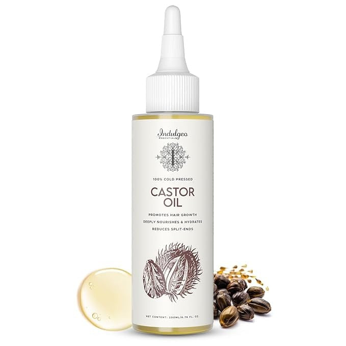 Indulgeo Essentials 100% Pure Cold Pressed Castor Oil- 200 ml