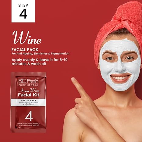 Biofresh Herbals Wine Facial Kit for Women - 46 gms Each (Pack of 2)