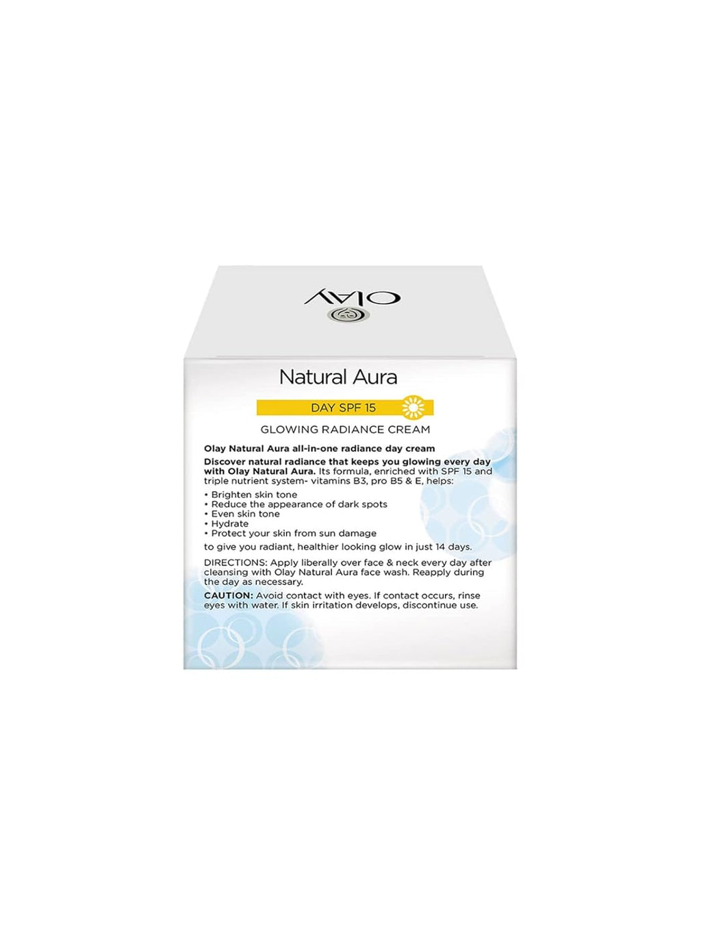 Olay Natural Aura Day Cream with SPF 15 | Glowing Radiance Cream | With Niacinamide and Vitamin E | Normal, Oily, Dry, Combination Skin | 50g