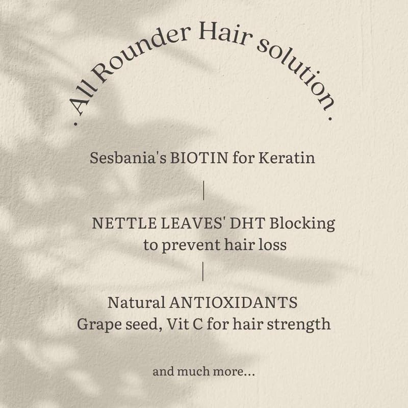 Earthful Biotin for Hair Growth, Supplement for men & women with Vitamic C for Strong & Shinier Hair, 100% Plant Based, DHT Blocker for Improved Hair Strength and Quality, Anti Hairfall, 30 Capsules