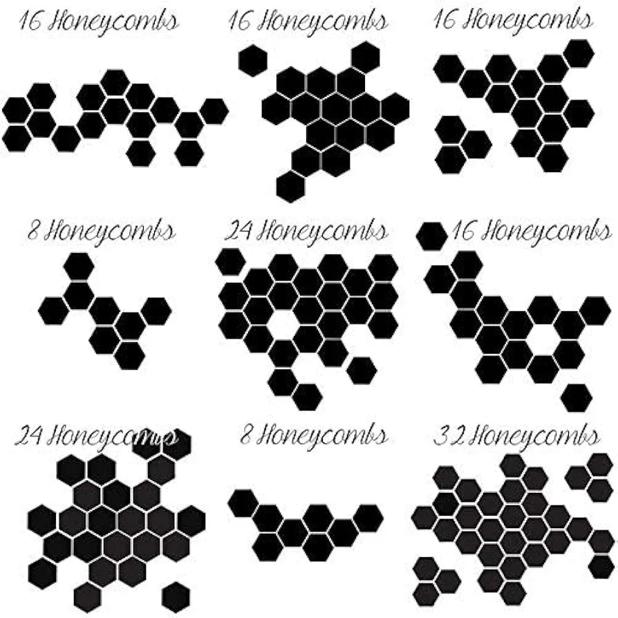 Bikri Kendra Ind Hexagon 13 Golden Mirror Stickers For Wall Acrylic Mirror Wall Decor Sticker Stickers Self-Adhesive 10.4 Cms