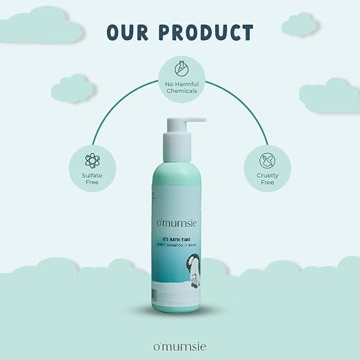 Omumsie It's Bath Time Bathing Baby Shampoo + Wash - 250 ml