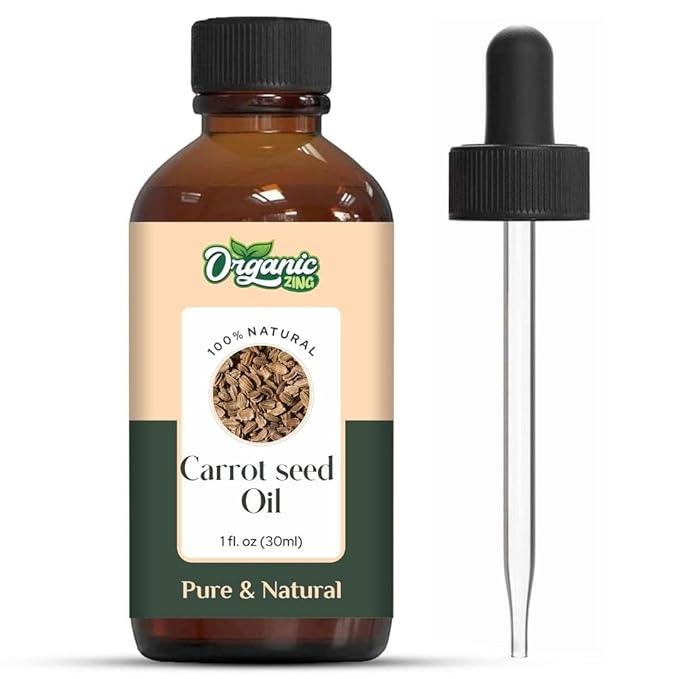Organic Zing Carrot Seed Carrier Oil for Skin, Face, Hair Care, Aromatherapy & Massage - 30 Ml