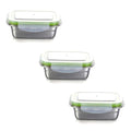 Femora Lunch Box High Steel Rectangle Heavy Duty Airtight Leakproof Unbreakable Storage Container With Lock Lid | 2800 Ml | Set of 3