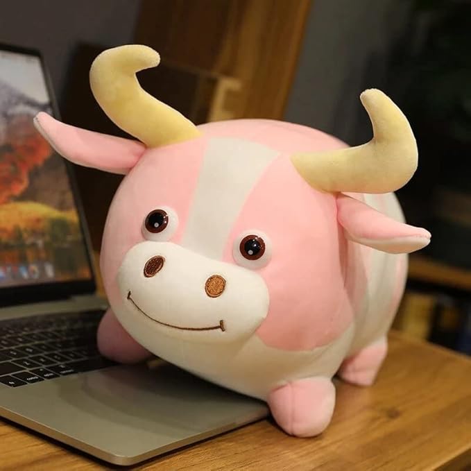 Tickles Cartoon Cow Plush Soft Stuffed Toy Animal Sleeping Pillow Cushion for Kids 30 cm