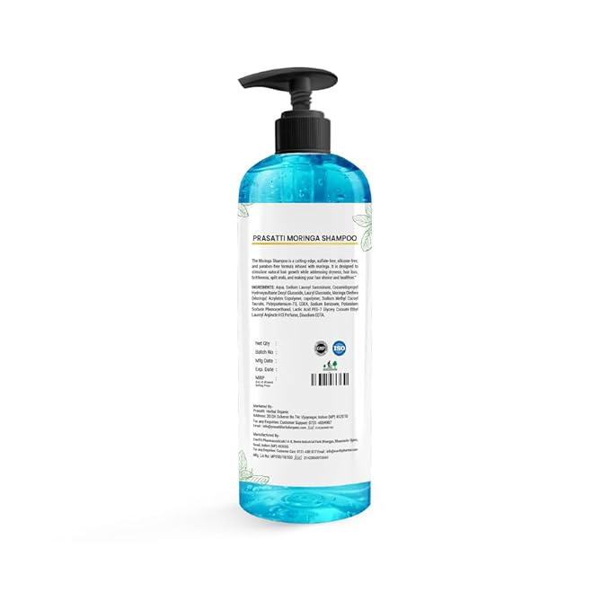 Prasatti Herbal Organic Moringa Shampoo | Herbal and Natural With the Power of Neem & Aloe Vera - 250 Ml