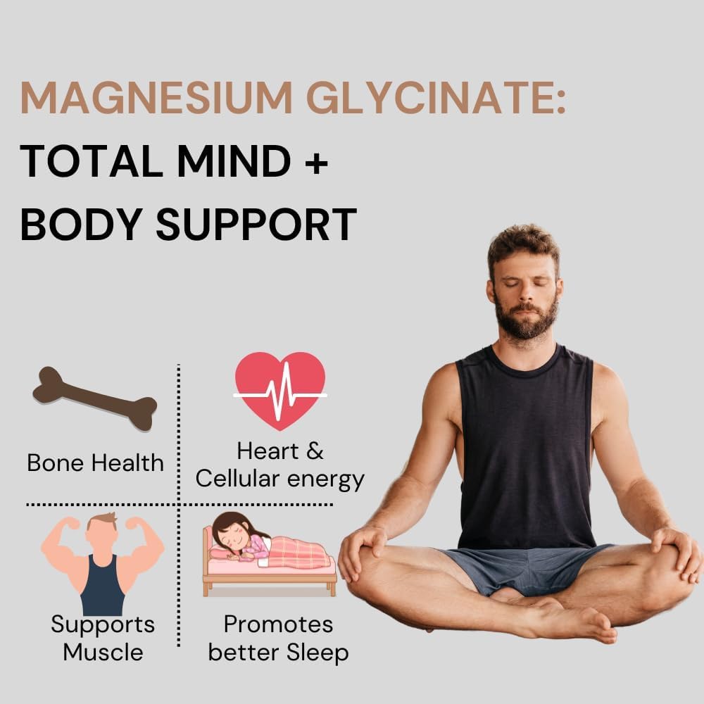 Pure Nutrition Magnesium Glycinate with Zinc Supplement 350 mg - 120 Tablets | High Absorption Magnesium Supplement for Bone, Muscle & Nerve Vitality | Supports Calm, Sleep Quality & Cramp Relief