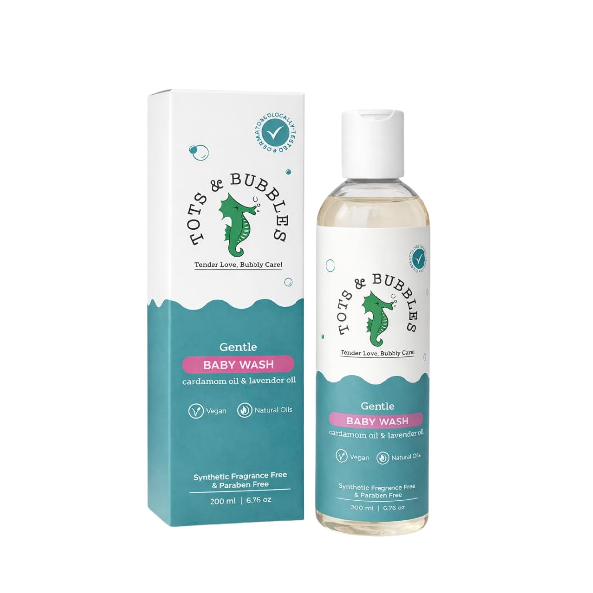Tots & Bubbles Gentle Baby Body Wash with Natural Lavender & Cardamom Oil - 200ml