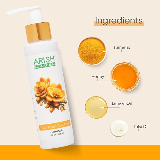 Arish Bio-natural Haldi Neem Face Wash - 100 ml
