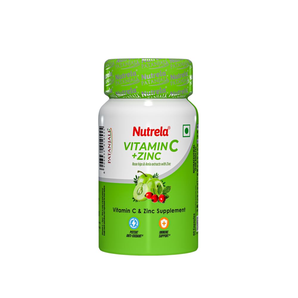 Nutrela Vitamin C and Zinc for Men & Women - 60 Capsules