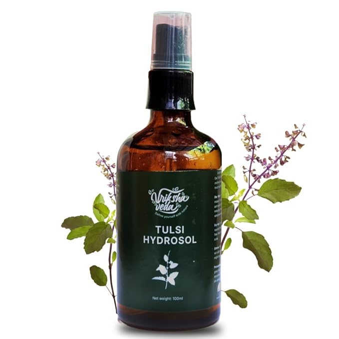 Vriksha Veda Steam Distilled Tulsi Hydrosol - 100 ml
