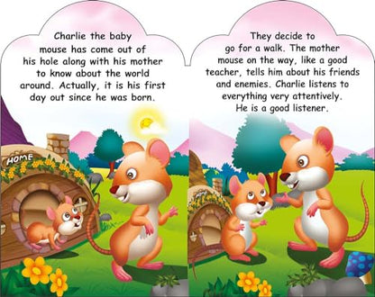 Sawan Set Of 5 Story Books Baby Animals Series (Adventurous Cub,Baby Squirrel,Baby Dinosaur,City Calf & Baby Mouse) [Board Book] Sawan