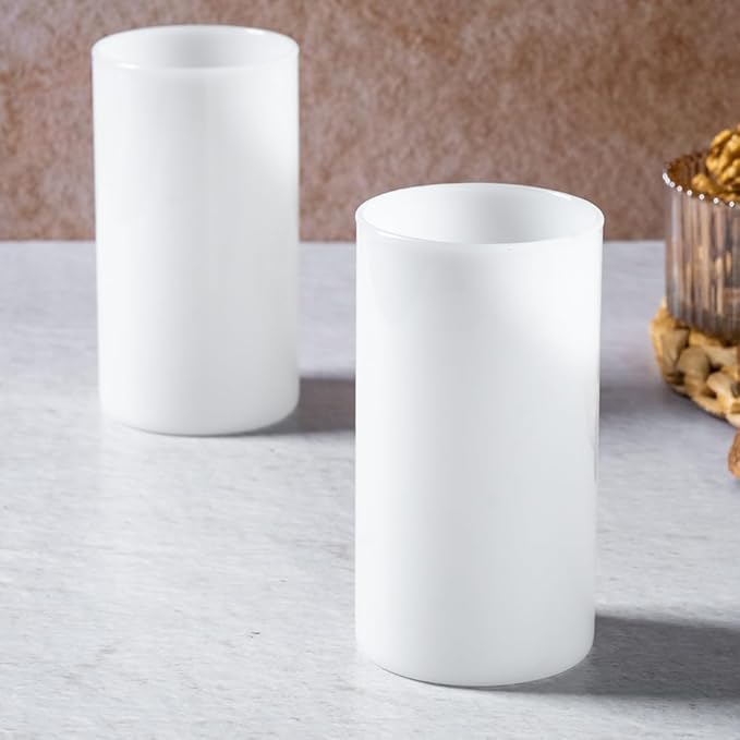 Borosil Set of 6 Pieces White Jade Vision Drinking Glass