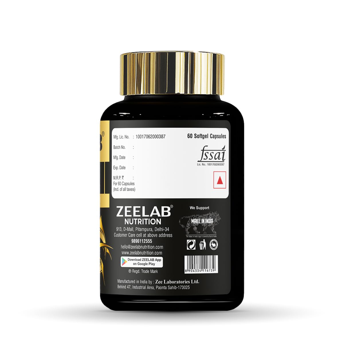Zeelab Omega 3 Fish Oil Capsules with EPA & DHA â€“ Supports Heart, Brain, Eye, Joint Health â€“ Helps Maintain Cholesterol & Triglyceride Levels â€“ For Men & Women â€“ 1000mg Softgels