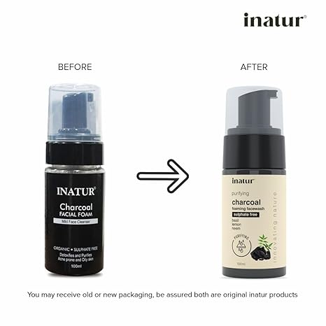 Inatur Purifying Charcoal Foaming Face Wash - 100 ml