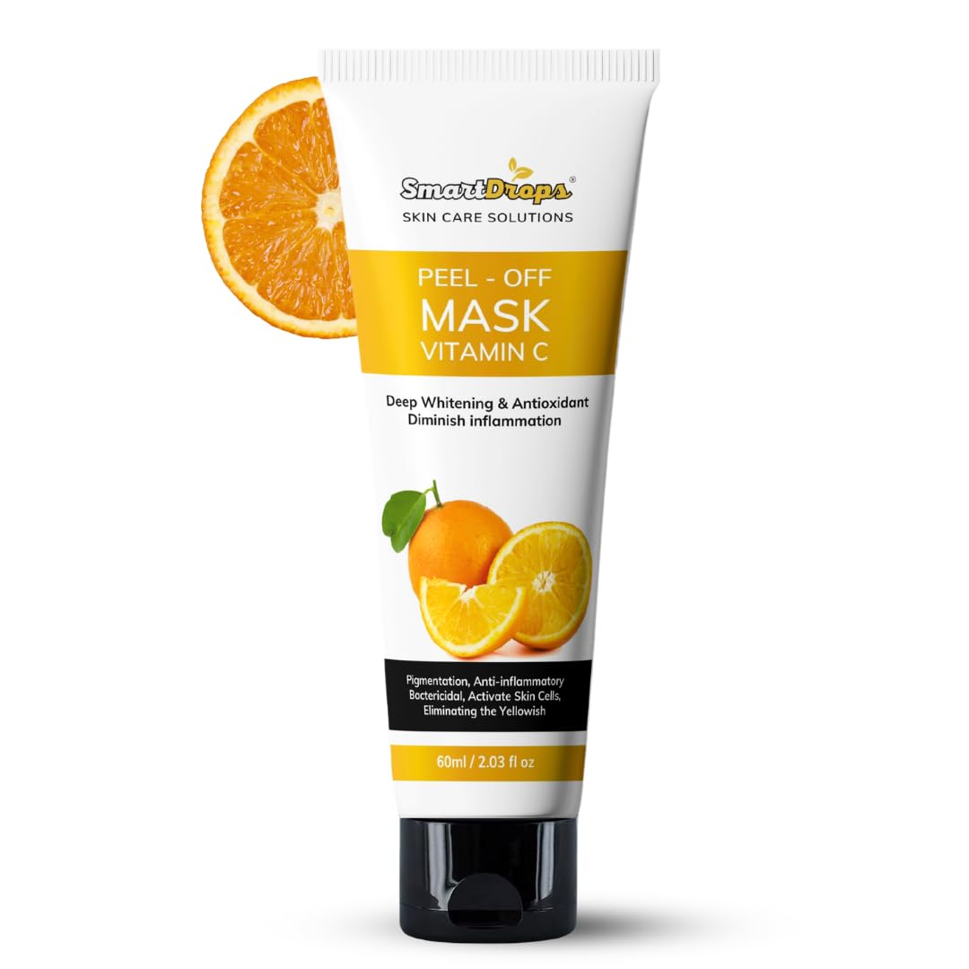 Smartdrops Vitamin C Peel Off Mask | Vitamin C Peel Off Mask for Blackheads Removal | Radiant Skin | PeelOffMask for Men and Women | Pack 1