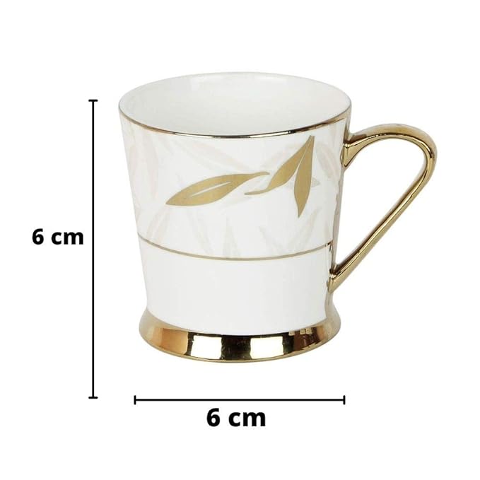 Femora Indian Ceramic Tea Cups | 200 Ml | Set of 6 | Multi-color | Not Microwave Safe