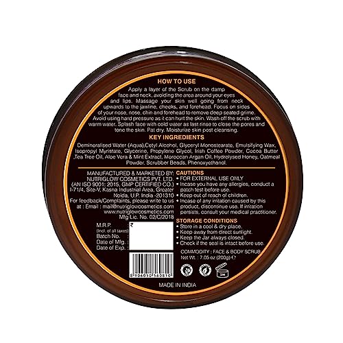 NutriGlow NATURAL'S Raw Irish Coffee Face & Body Scrub