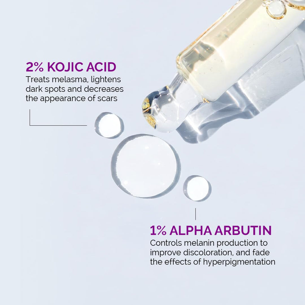 The Derma Co. 2% Kojic Acid Face Serum with Alpha Arbutin, Powered by Deep Penetration Formula™ | Fights Pigmentation | Fades Dark Spots | Brightens & Evens Skin Tone | 10 ml