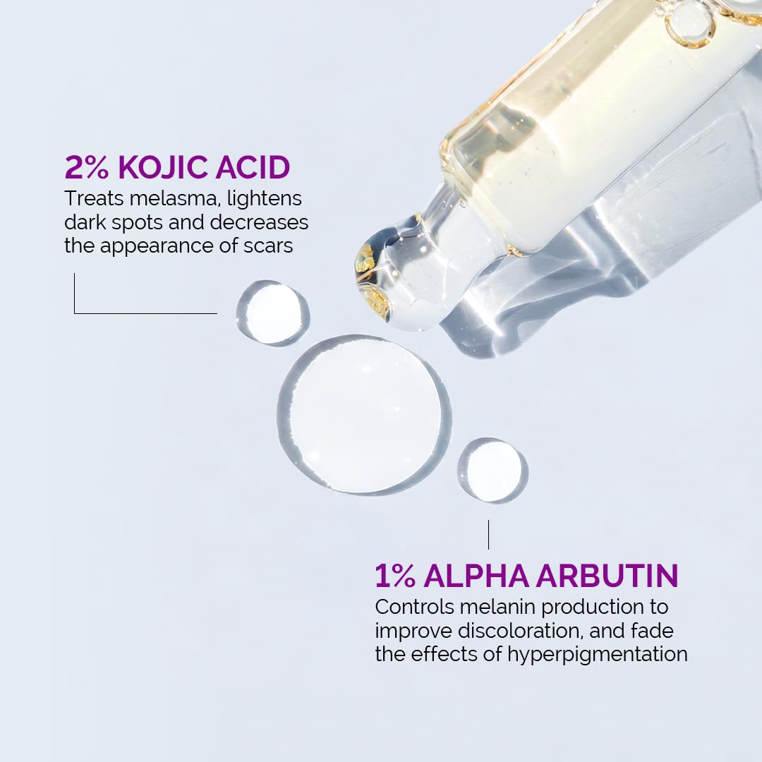The Derma Co. 2% Kojic Acid Face Serum with Alpha Arbutin, Powered by Deep Penetration Formula™ | Fights Pigmentation | Fades Dark Spots | Brightens & Evens Skin Tone | 10 ml