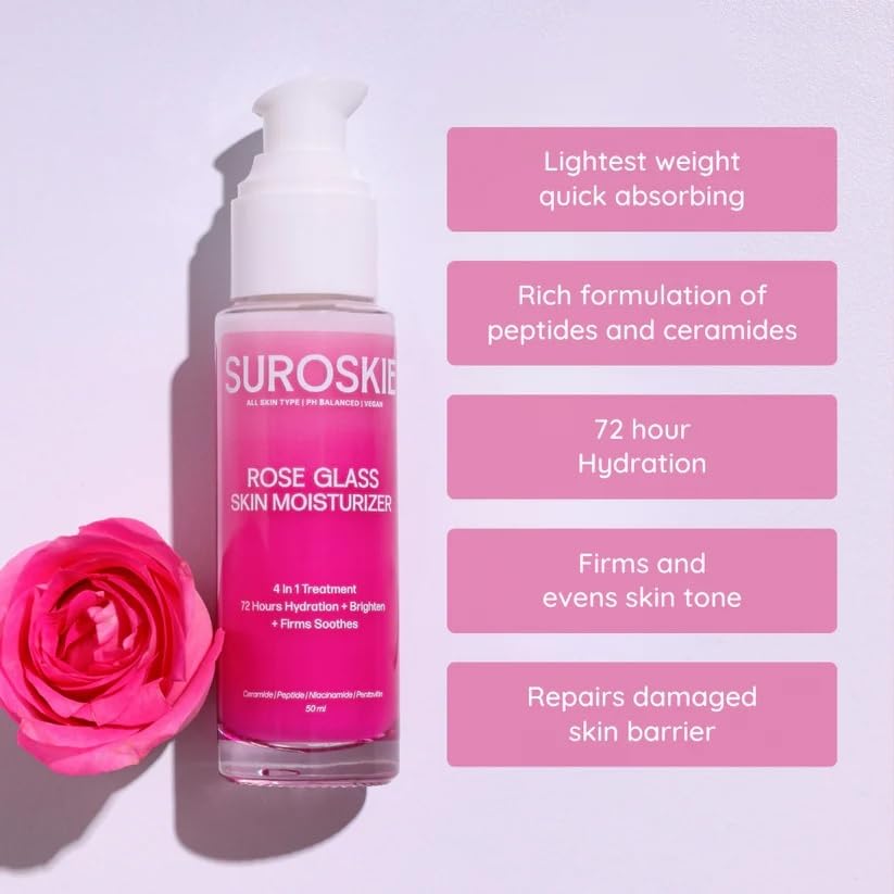 Suroskie Rose Glass Skin Moisturiser - 50 ml