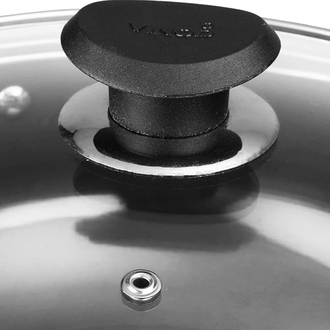 Vinod Black Pearl Plus Hard Anodised Deep Kadhai with Lid - 3.1 Litre, 24 cm | 3.25mm Thick | Natural Stick Free Kadai