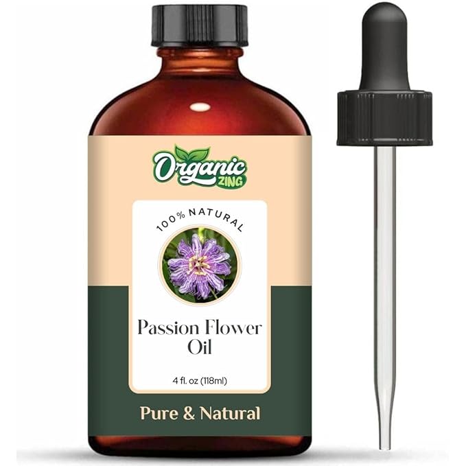 Organic Zing Passion Flower (Passiflora) Oil | Essential Oil for Aroma, Diffusers, Skincare & Massage - 118 Ml
