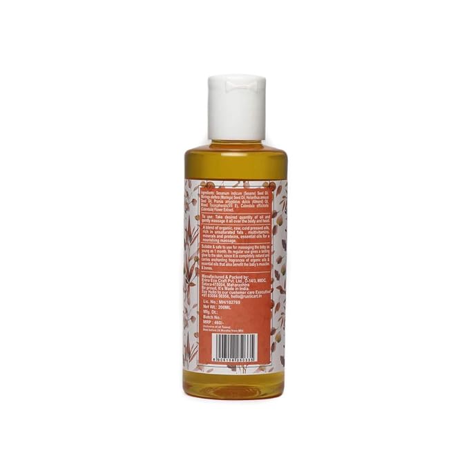 Rustic Art Organic Calendula New Born Baby Massage Oil - 200 ml