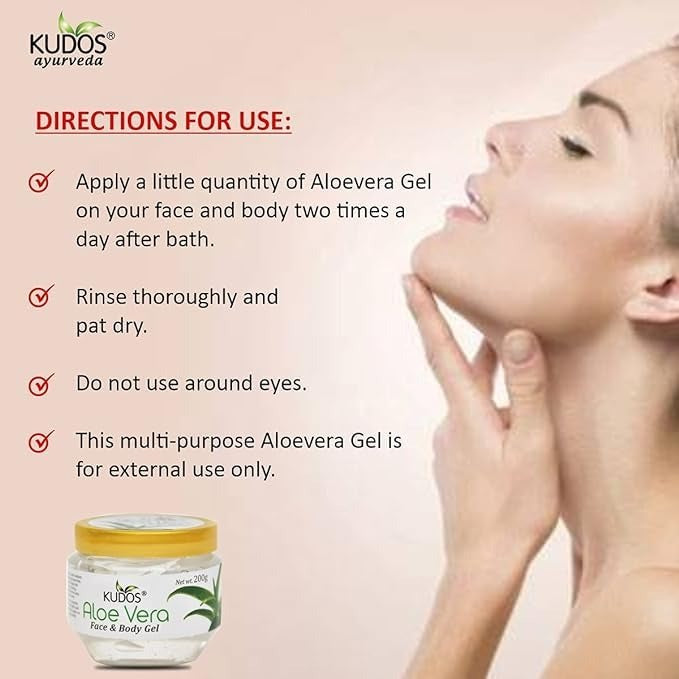 Kudos AloeVera Face & Body Gel - 200 gms (Pack of 4)