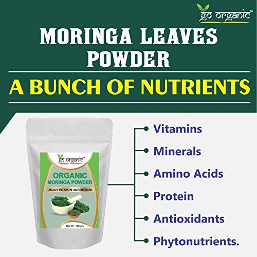 Go Organic Moringa Leaf Powder (150 Gm) - Herbal Supplement with Vitamins
