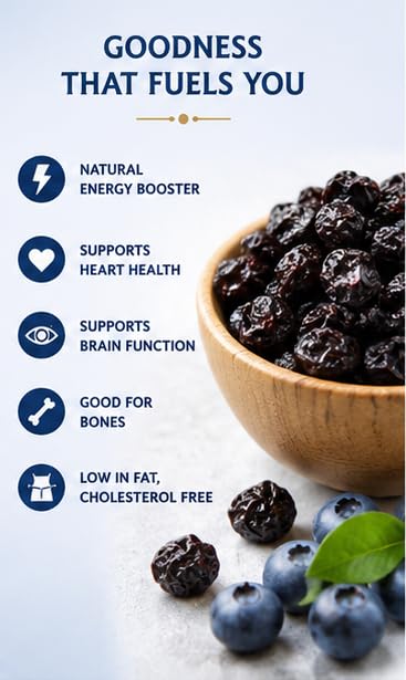Regency Premium Dried Blueberries 75g | Natural Healthy Snack | Rich in Antioxidants & Dietary Fiber | No Added Preservatives