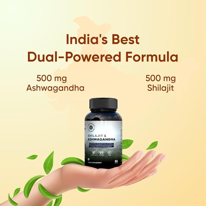 Cureforever Shilajit & Ashwagandha Tablets 1000mg/serving - 60 Tabs
