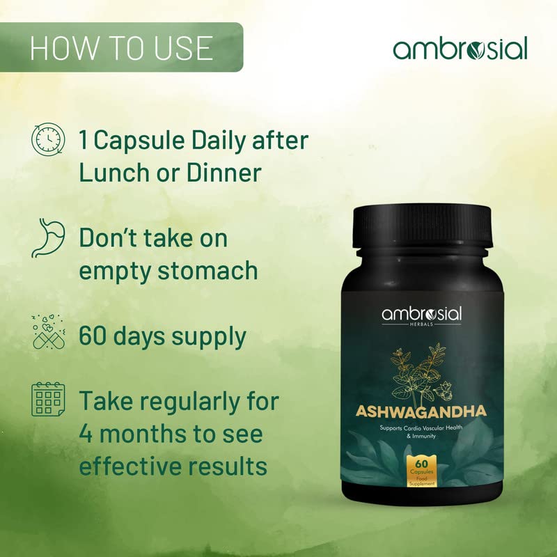 Ambrosial herbals Ashwagandha 500mg - 60 Tablets