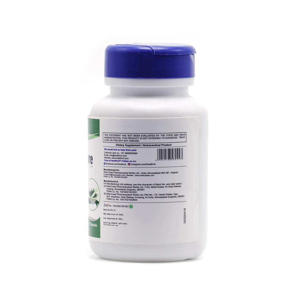 Healthvit Neem Care for Skin Care - 400 mg (60 Capsules, Neem Powder)