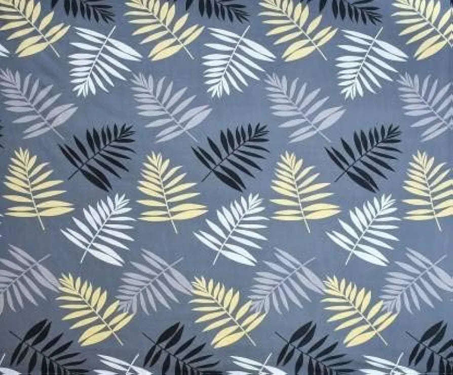 The Home Style Cotton Feel Glace Cotton Elastic Single Bed Bedsheet with 1 Pillow Cover Midnight Leaf